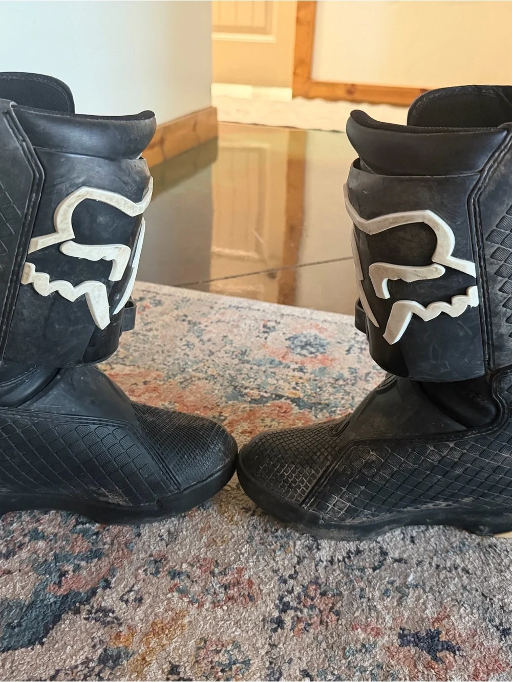 Fox Kids Black Boots with White Accents